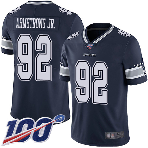 Men Dallas Cowboys Limited Navy Blue Dorance Armstrong Jr. Home #92 100th Season Vapor Untouchable NFL Jersey